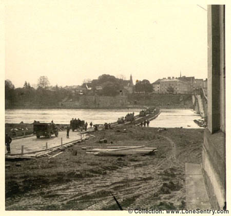 [Pontoon bridge near Grainau, Germany, May 1945: 305th Engineer Combat Battalion]