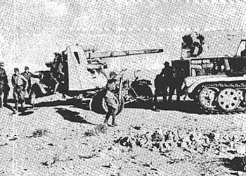 [Figure 5: German 88-mm dual-purpose gun in action]