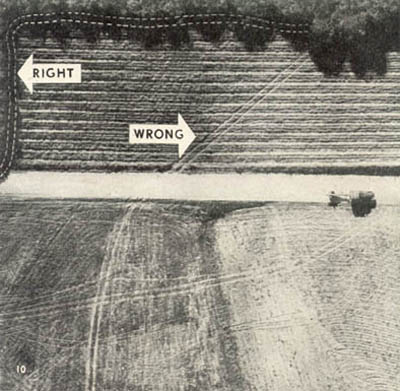 [FIGURE 4. Tracks crossing natural terrain lines are noticeable, while tracks parallel to natural terrain lines are likely to be overlooked.]